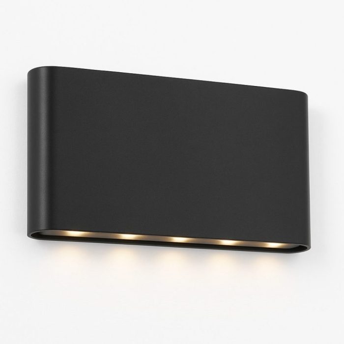 Double Wall Light LED 10W 3000K Cree IP54 Matte Black Aluminum - Image 1